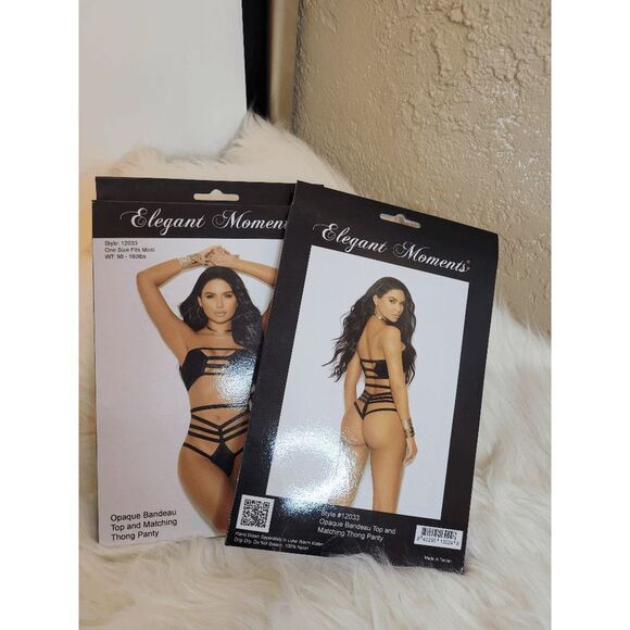 Size OSFM Black Bandeau Set From Elegant Moments - Picture 3 of 3